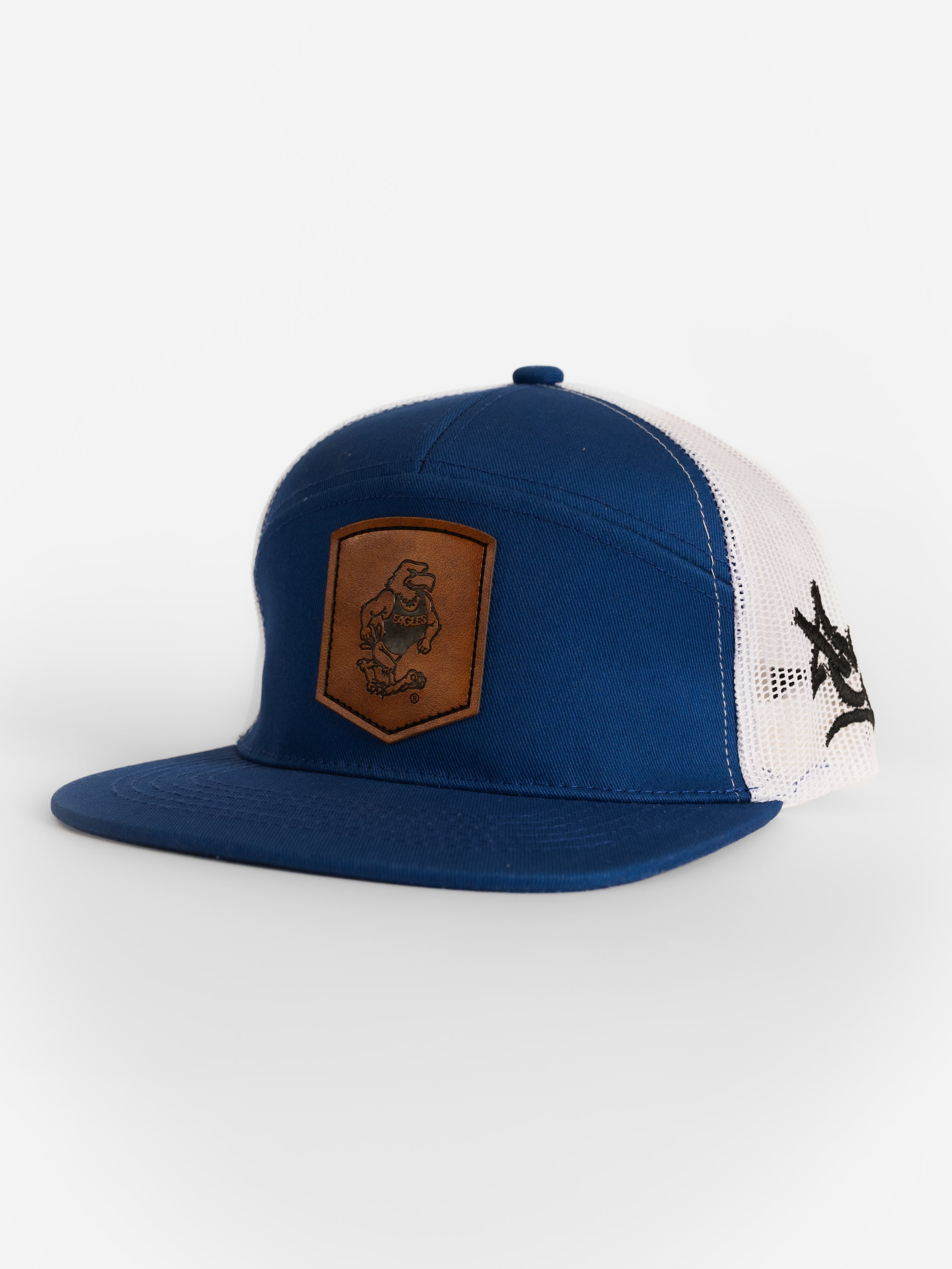 Blue GSU Leather Patch Strutter Hat