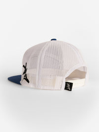 Blue GSU Leather Patch Strutter Hat