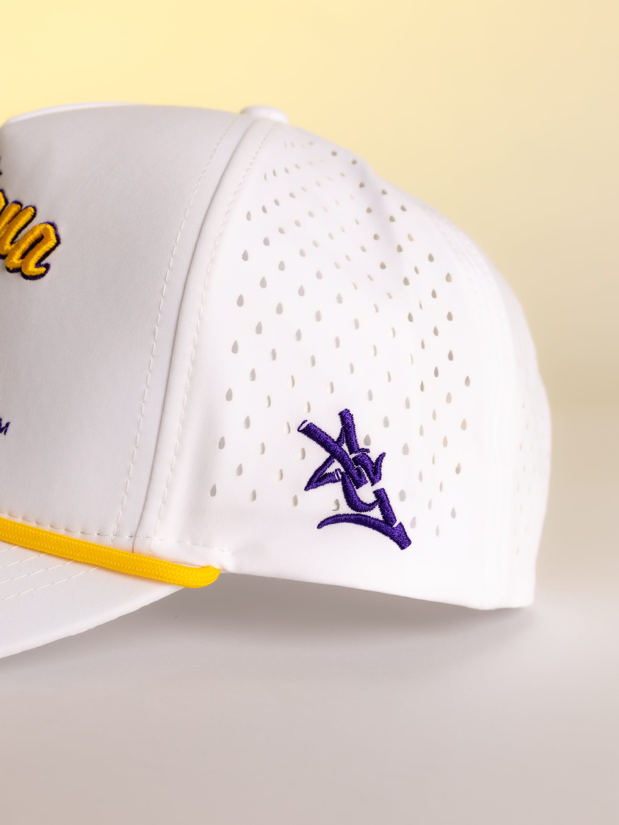 White LSU Script Hat