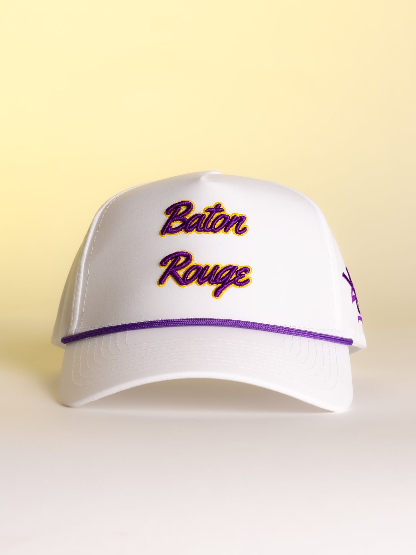 White Baton Rouge Script Hat
