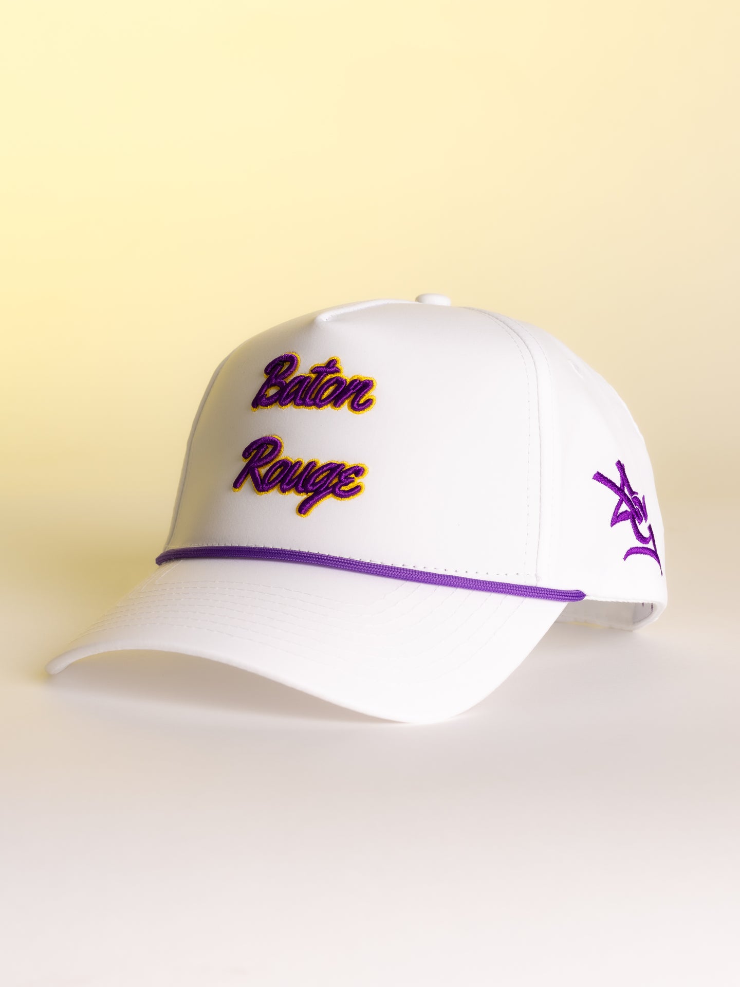 White Baton Rouge Script Hat