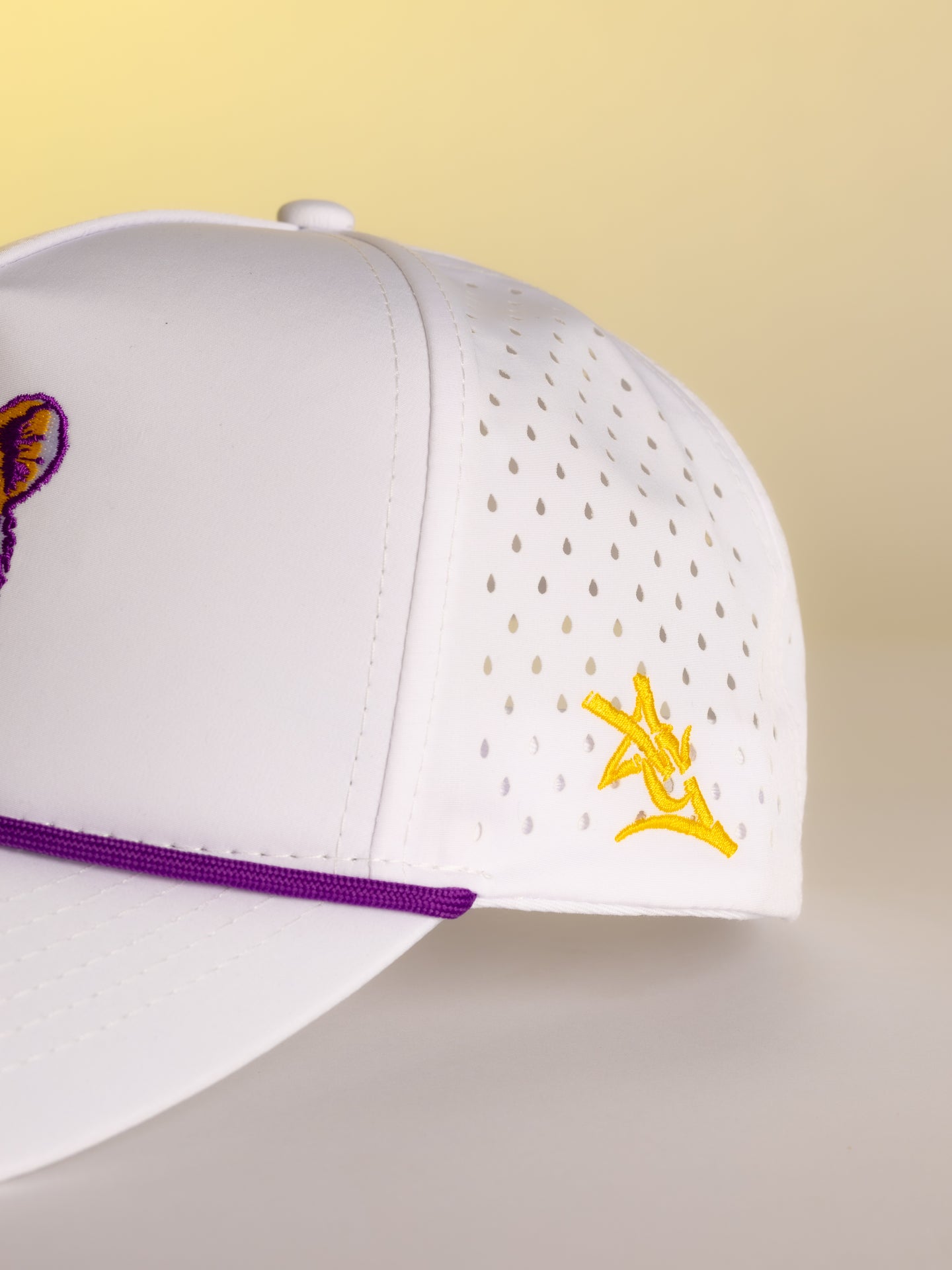 White LSU Retro Mike Hat