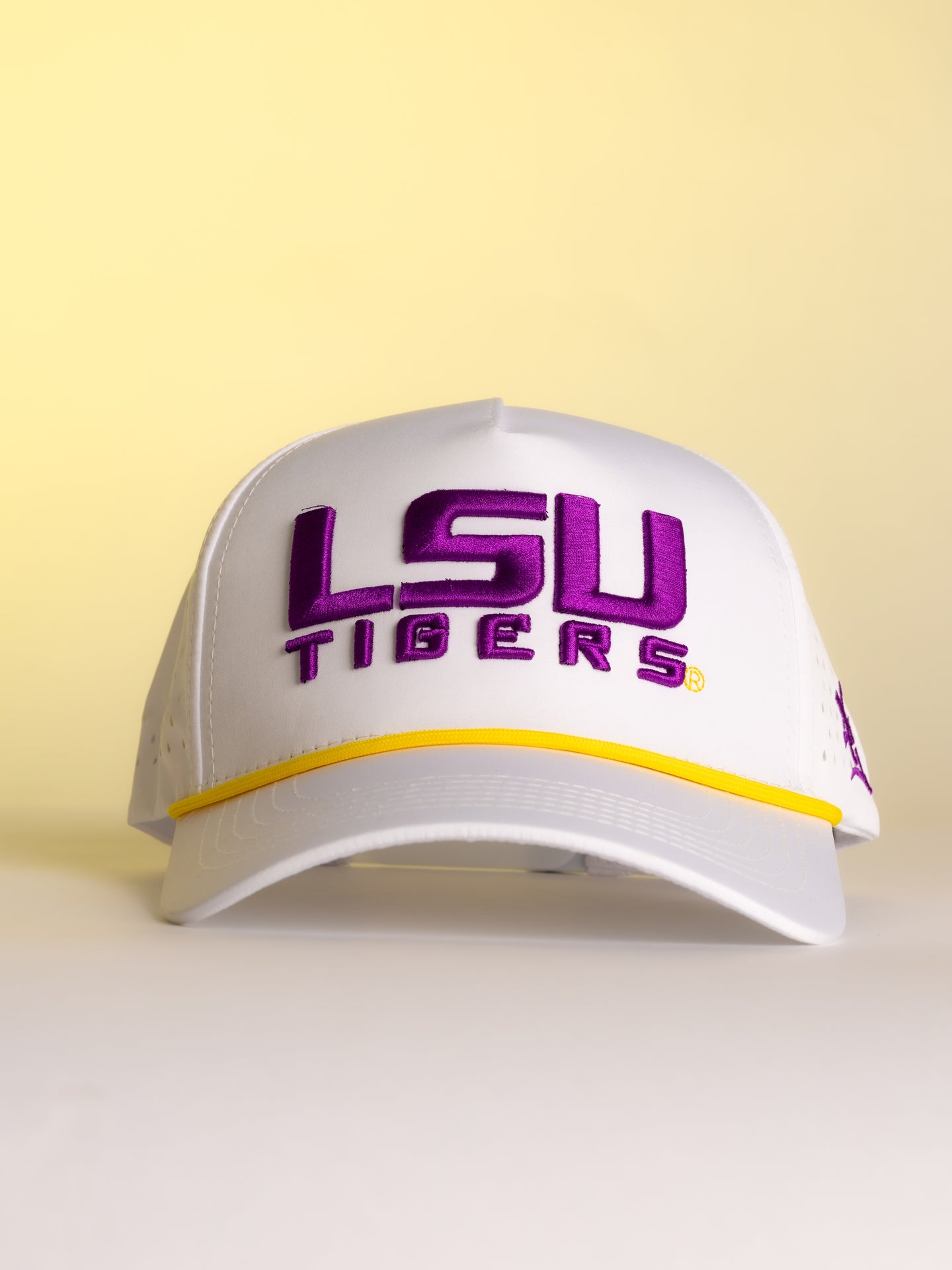 White LSU Tigers Block Hat