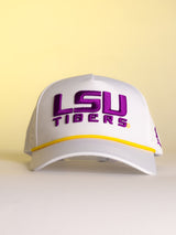 White LSU Tigers Block Hat