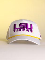 White LSU Tigers Block Hat