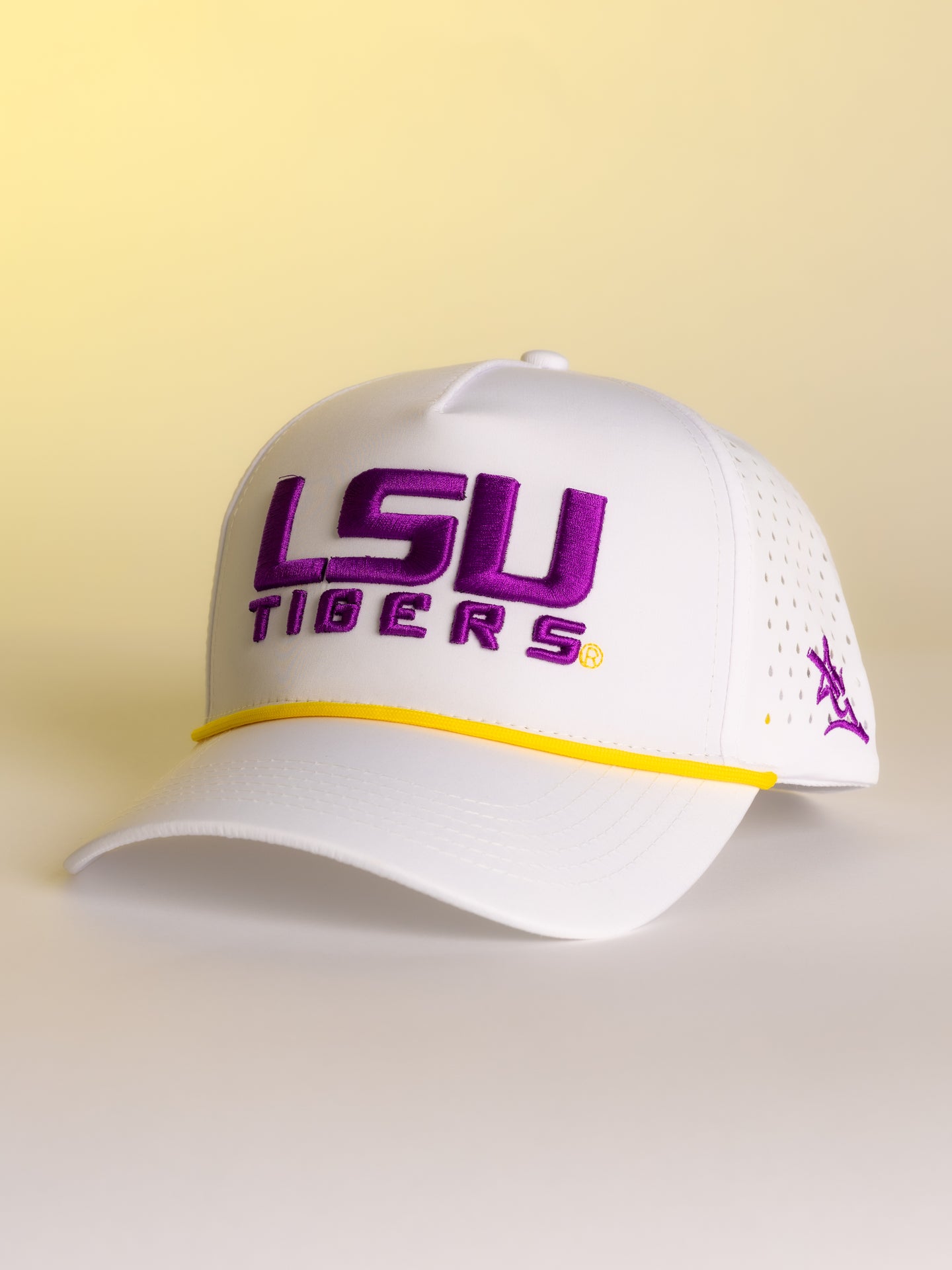 White LSU Tigers Block Hat
