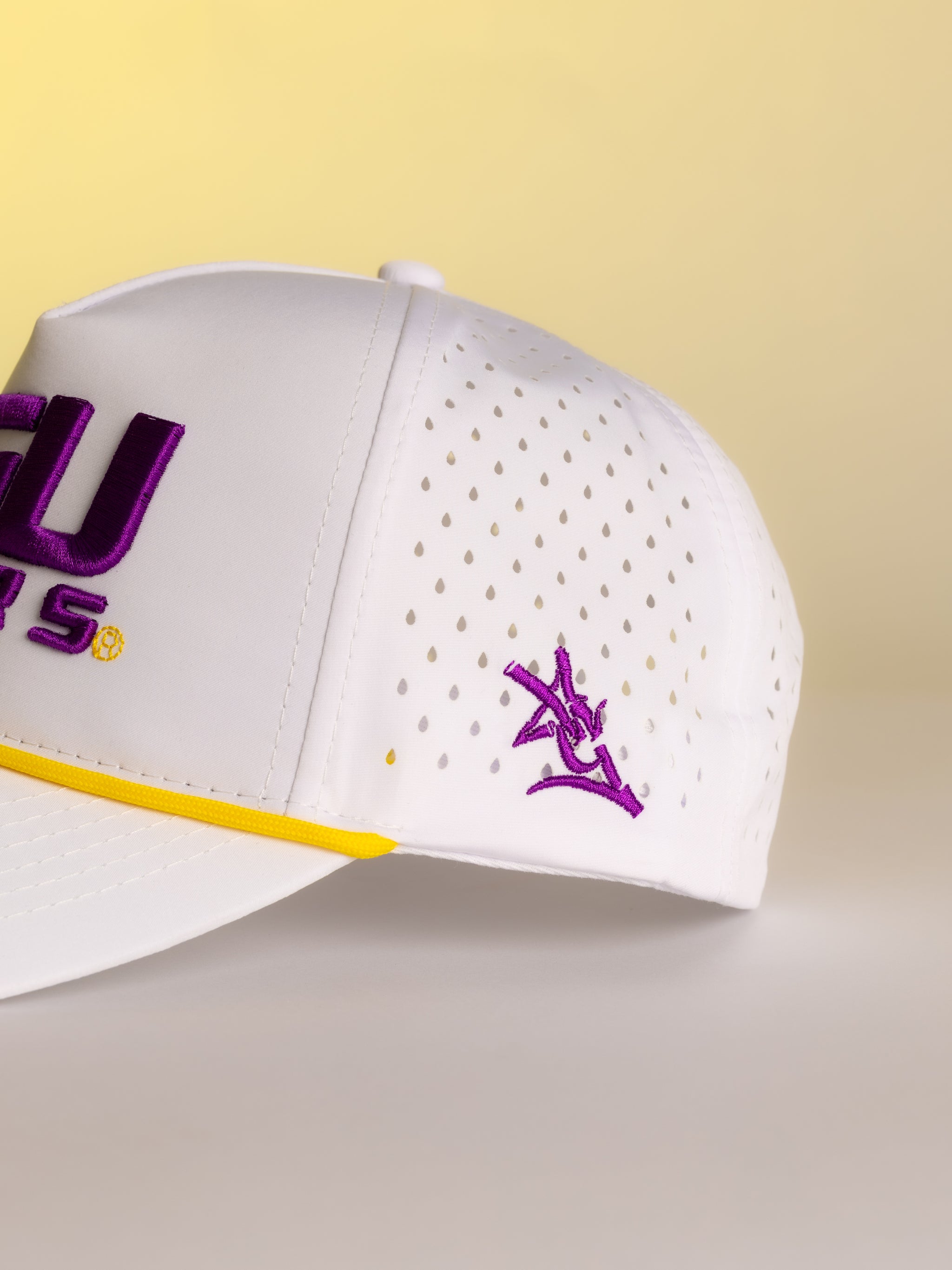 White LSU Tigers Block Hat