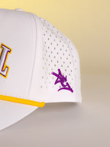 White LSU Flipped Tiger Hat