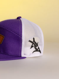 Purple LSU Leather Patch Hat