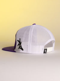 Purple LSU Leather Patch Hat