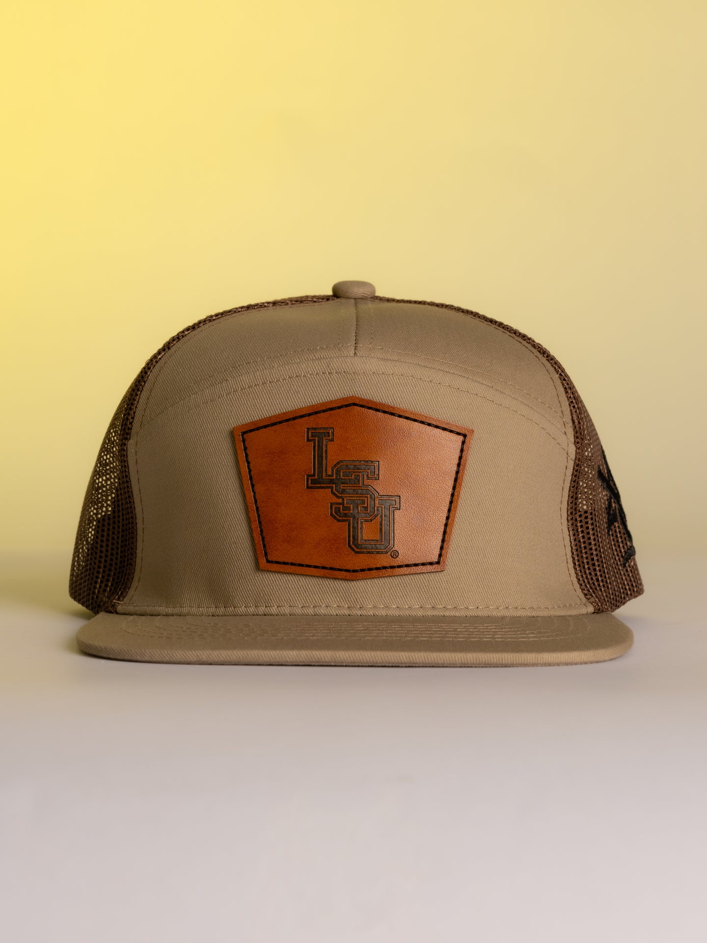 Brown LSU Leather Patch Hat