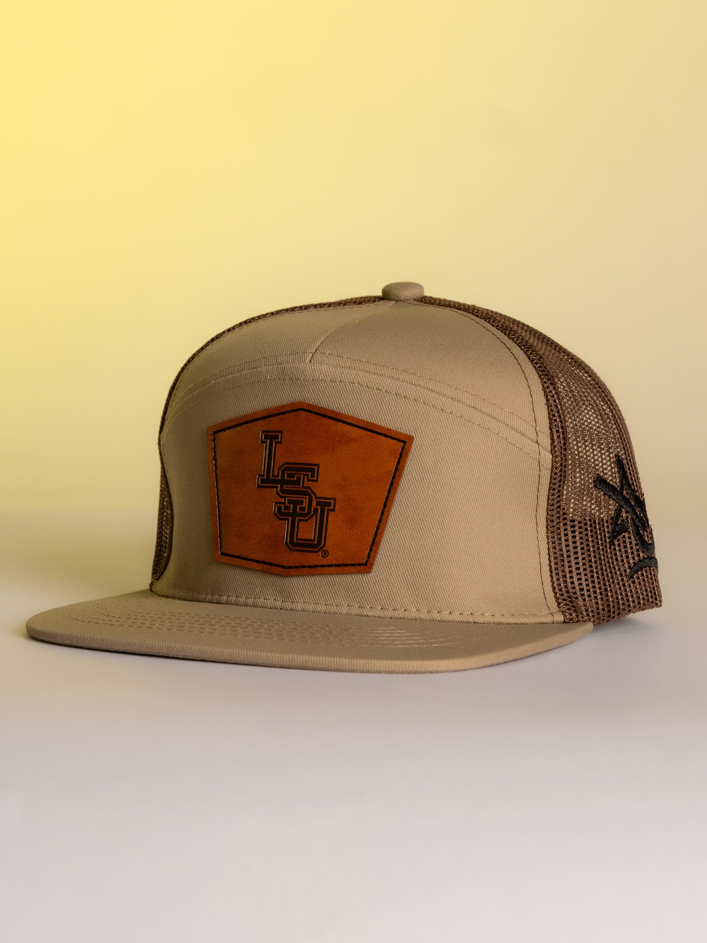 Brown LSU Leather Patch Hat