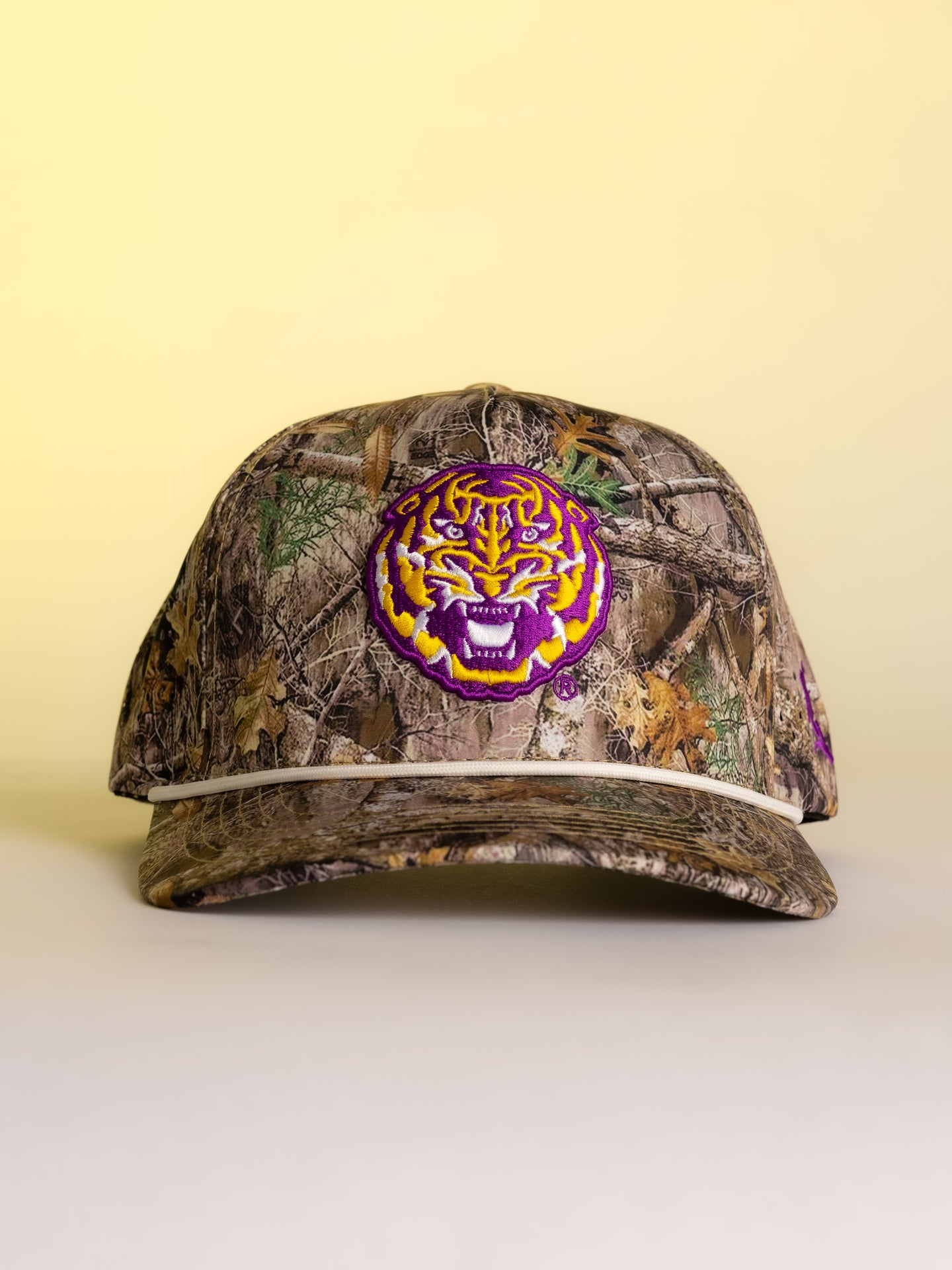 Camo LSU Tiger Head Hat