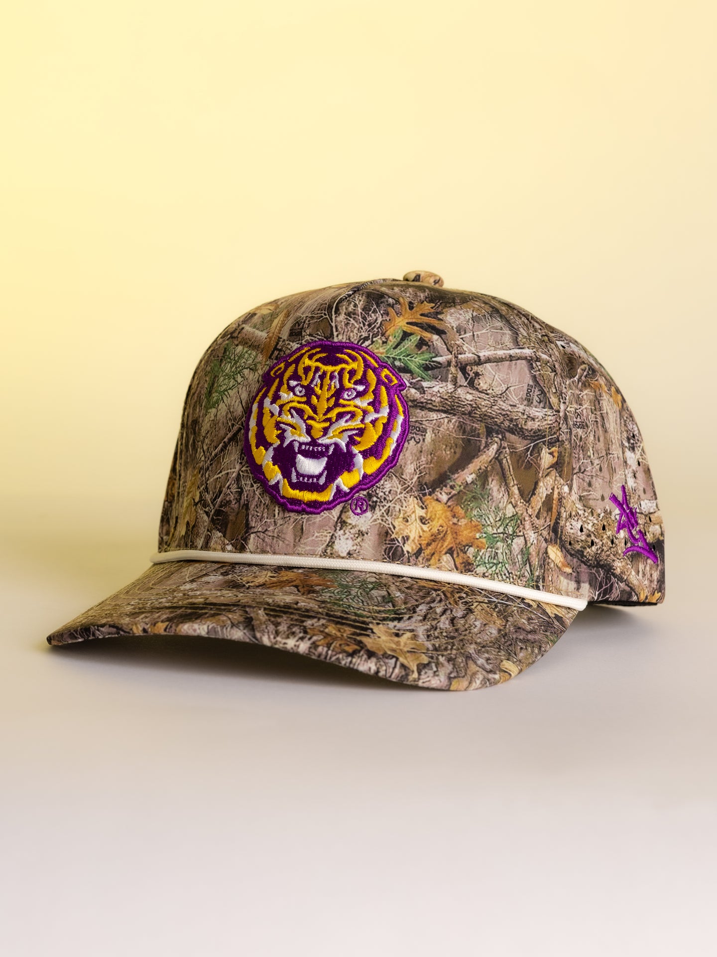Camo LSU Tiger Head Hat
