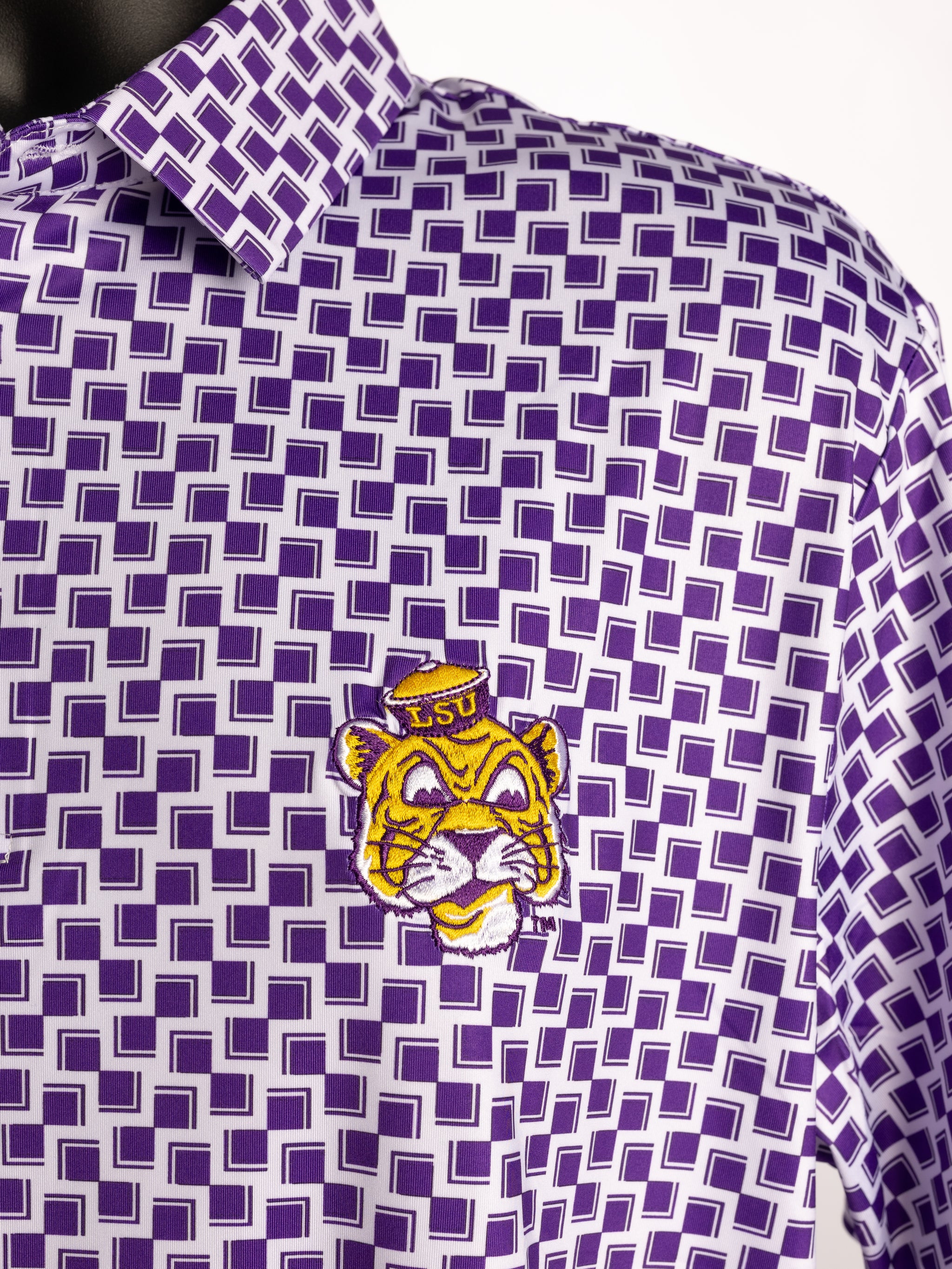 Checkered Vintage Mike LSU Polo