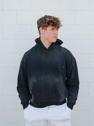 Black Acid Wash Hoodie