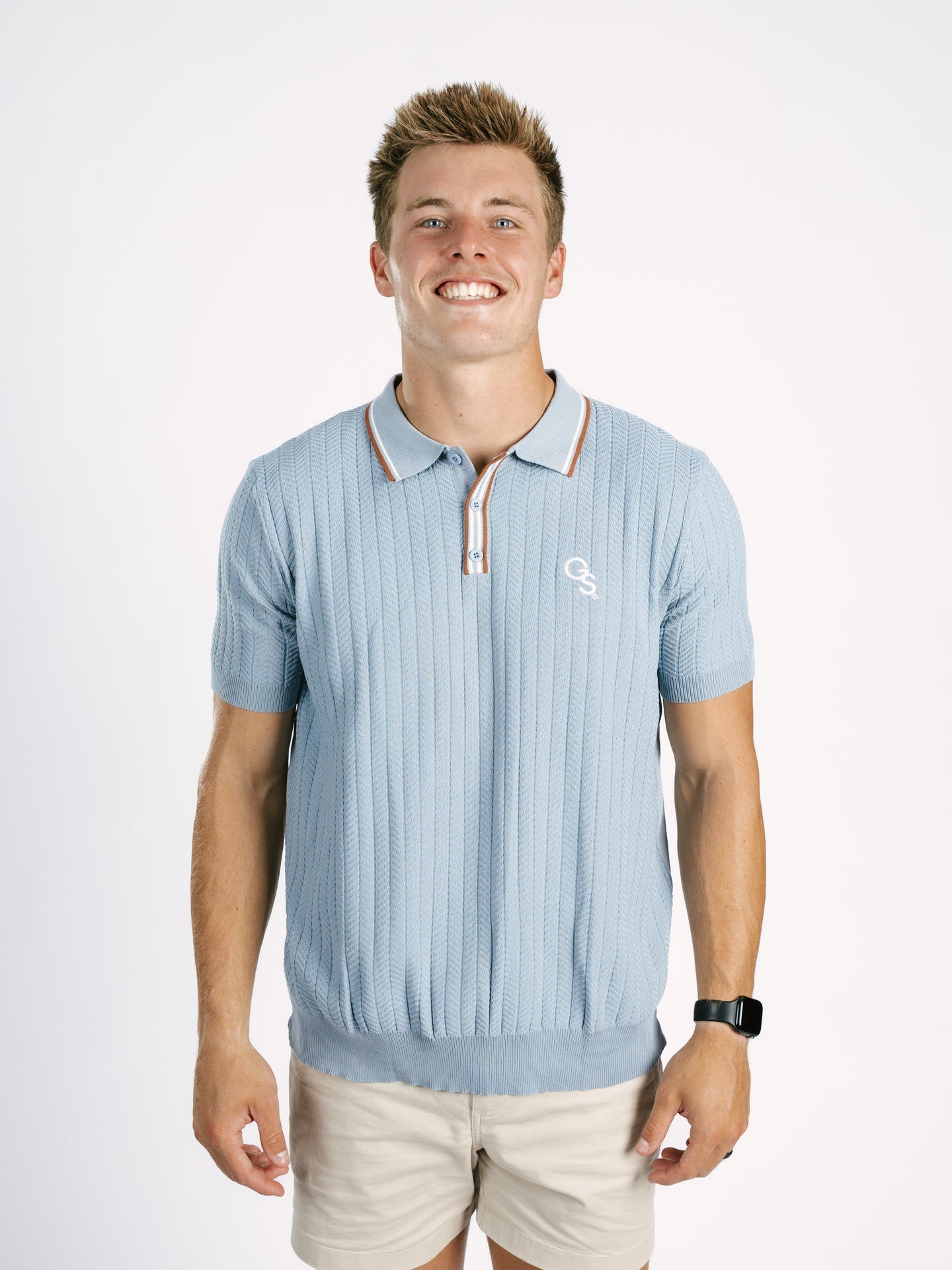 Light Blue Knit GS Golf Shirt