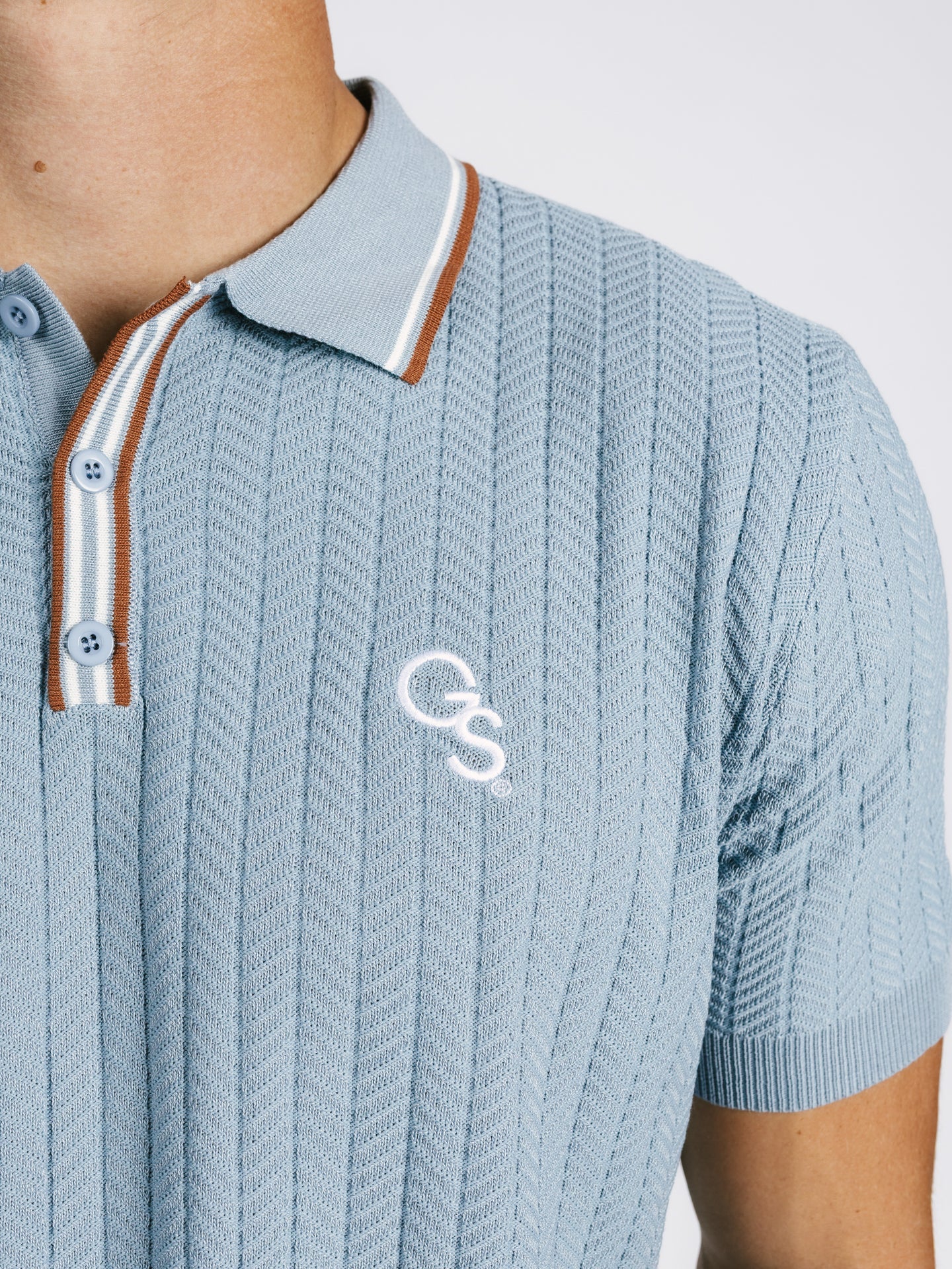 Light Blue Knit GS Golf Shirt