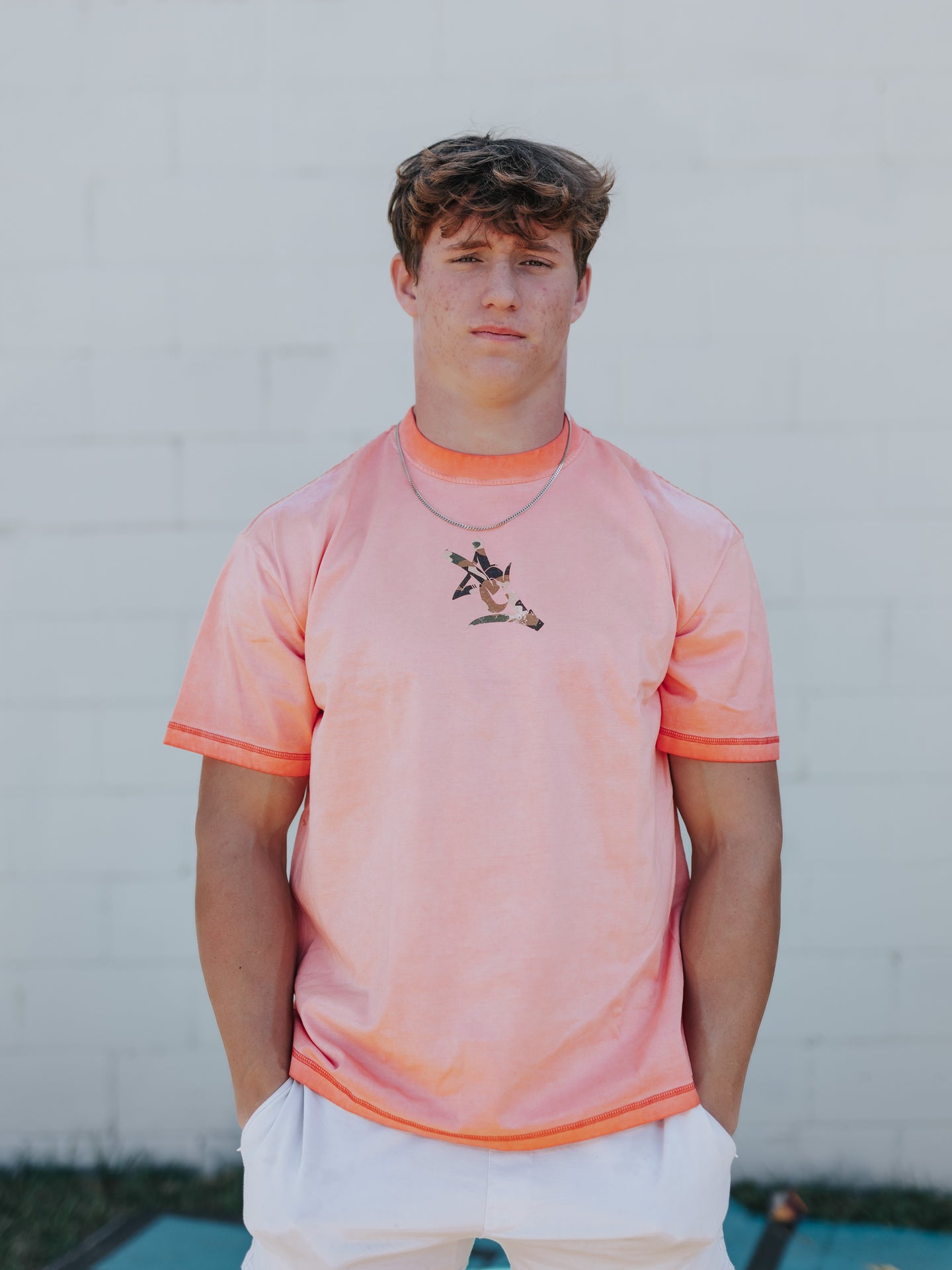 AG Orange Camo Acid Wash Tee