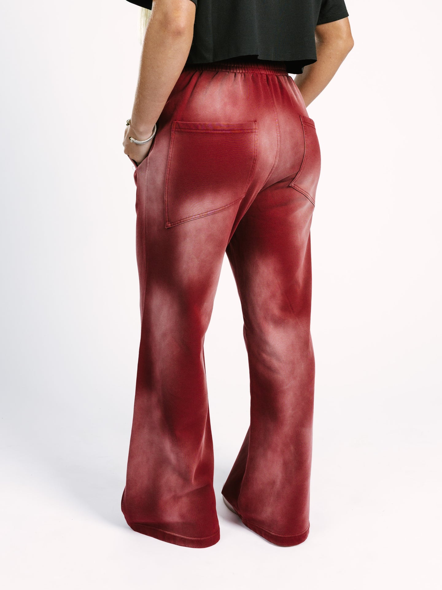 Maroon Acid Wash Sweatpants