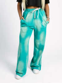 Teal Acid Wash Sweatpants