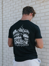 Black & White Arena Graffiti Tee