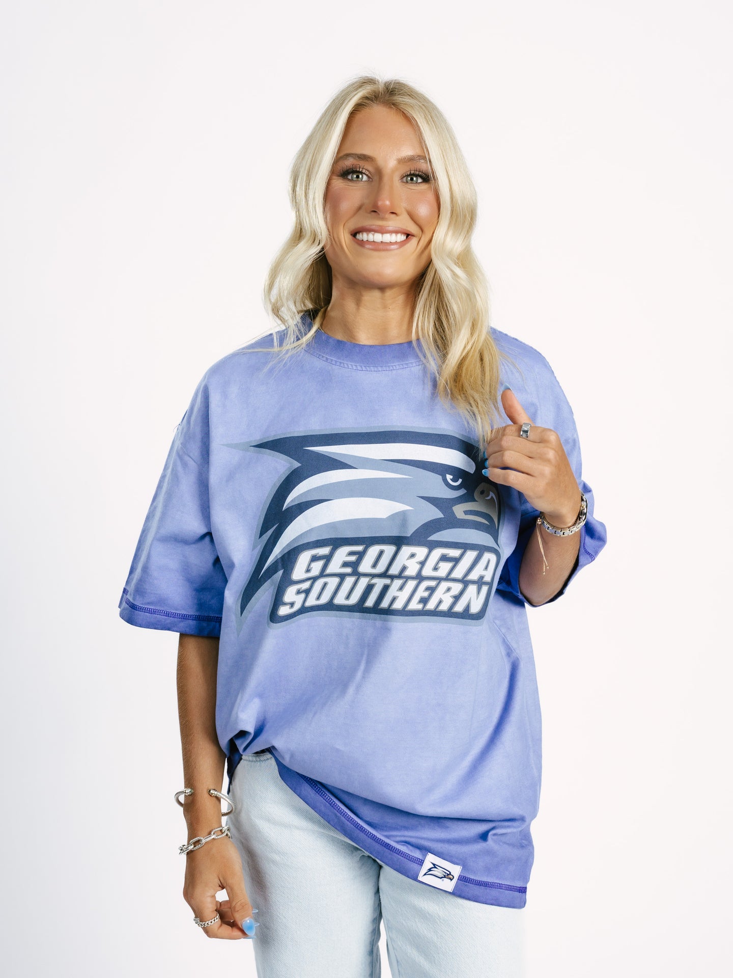 Blue GSU Eagle Head Tee