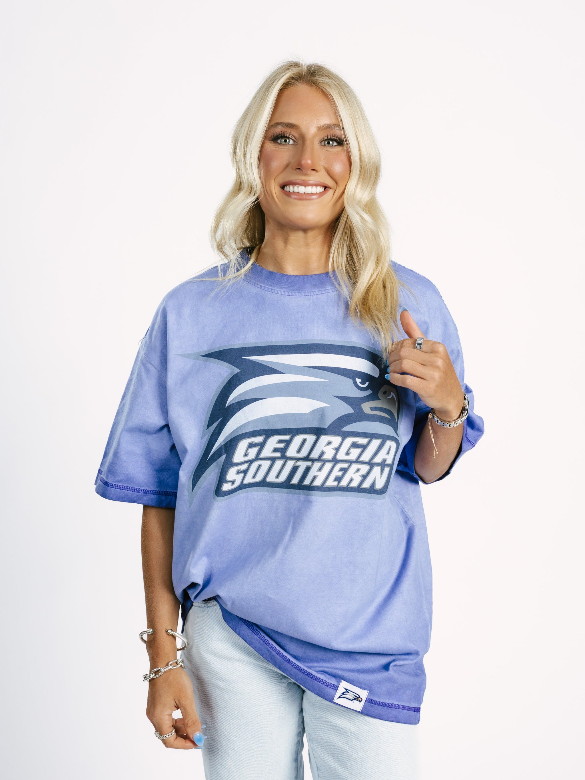 Blue GSU Eagle Head Tee