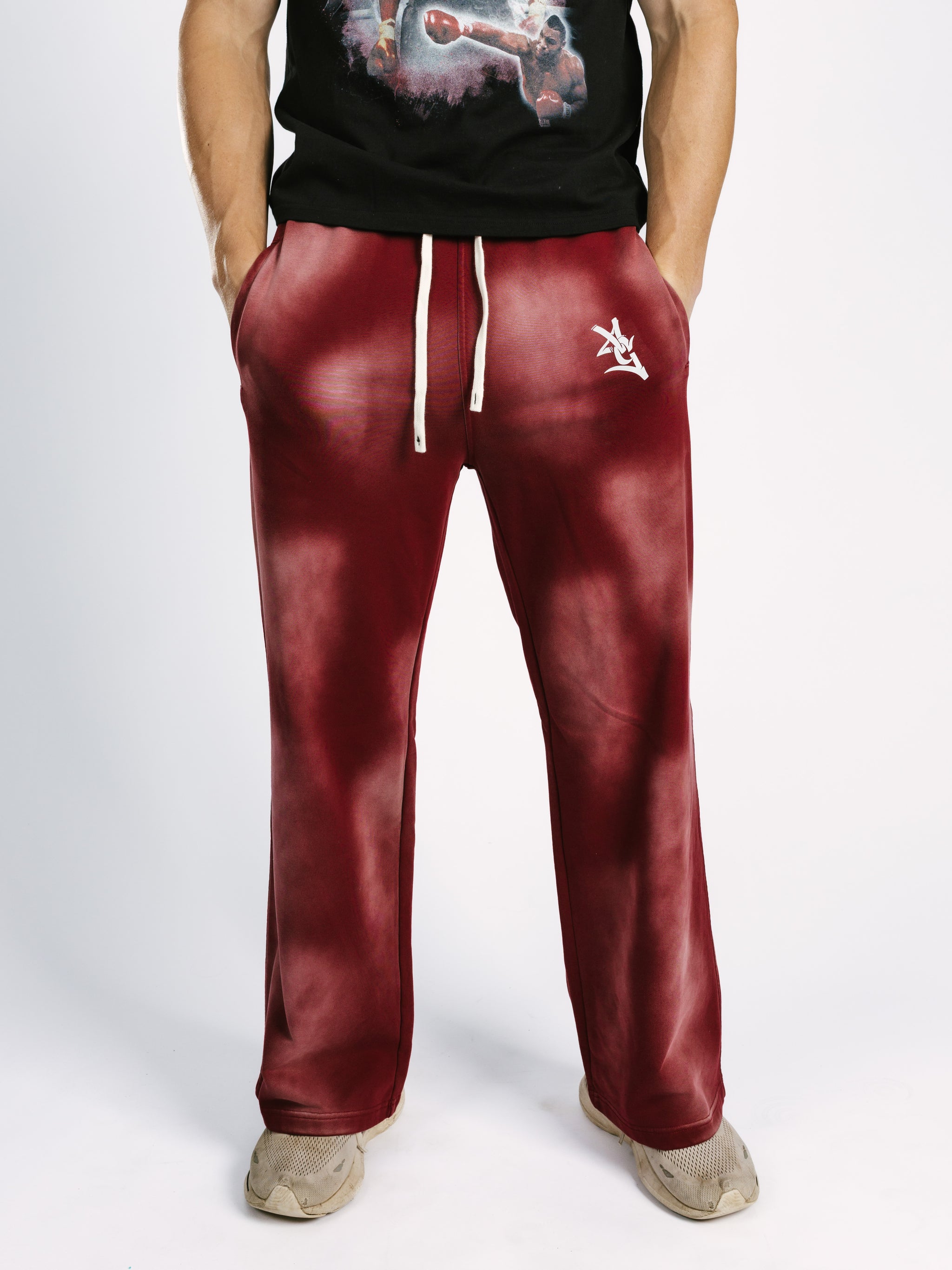 Maroon Acid Wash Sweatpants