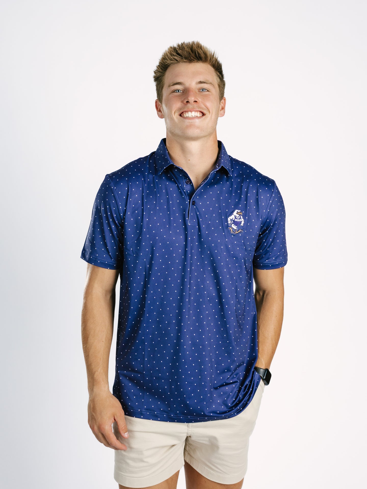 Navy Dotted Strutter Polo