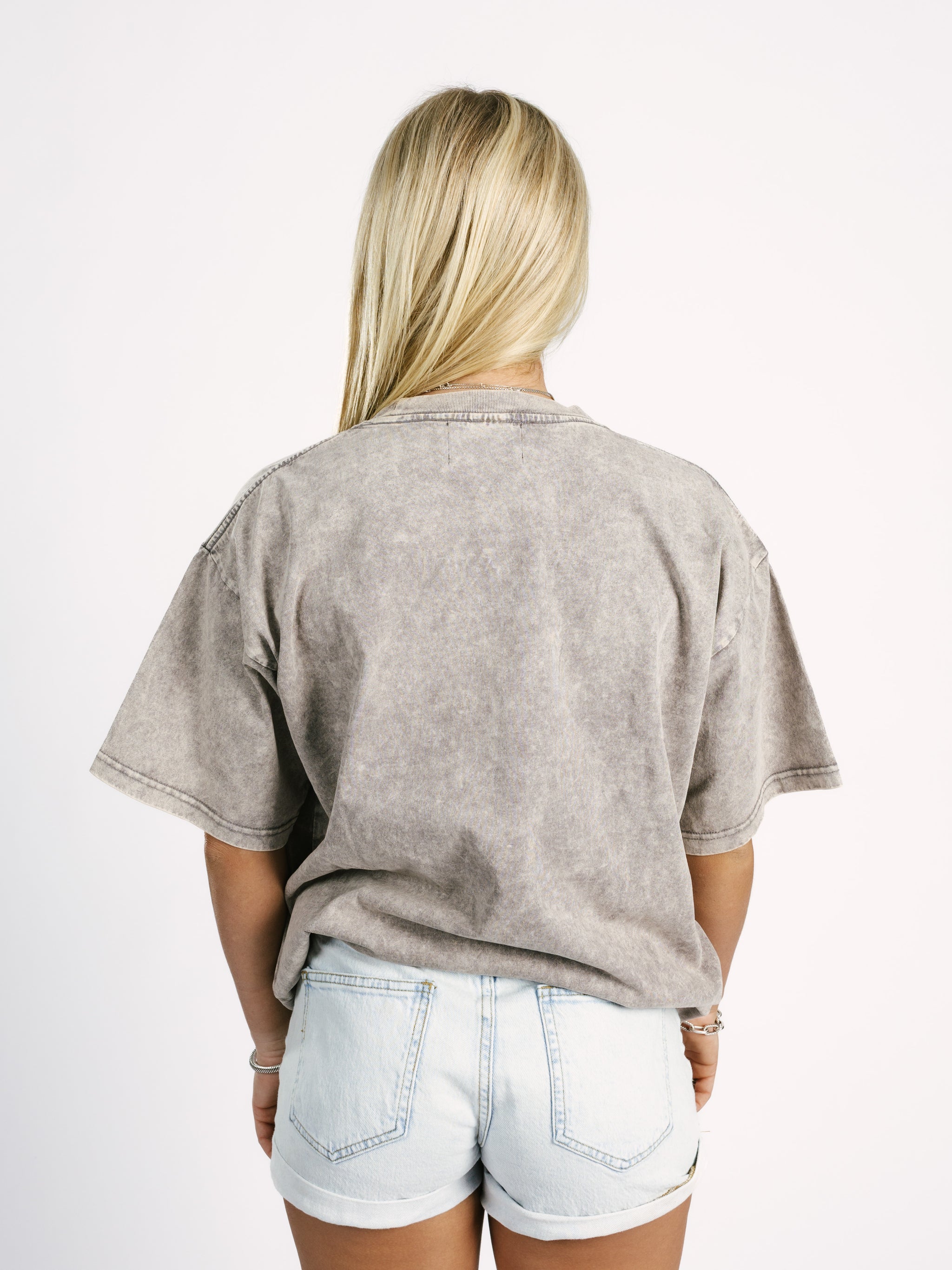 Grey AG Boxing Acid Wash Boxy Tee