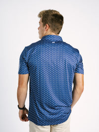 Navy, Gold, and White Dogs Polo