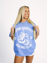 Blue AG Boxing Acid Wash Boxy Tee