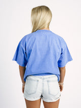 Blue AG Boxing Acid Wash Boxy Tee