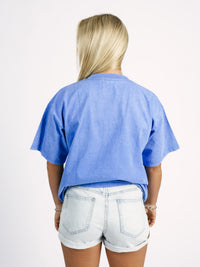 Blue AG Boxing Acid Wash Boxy Tee