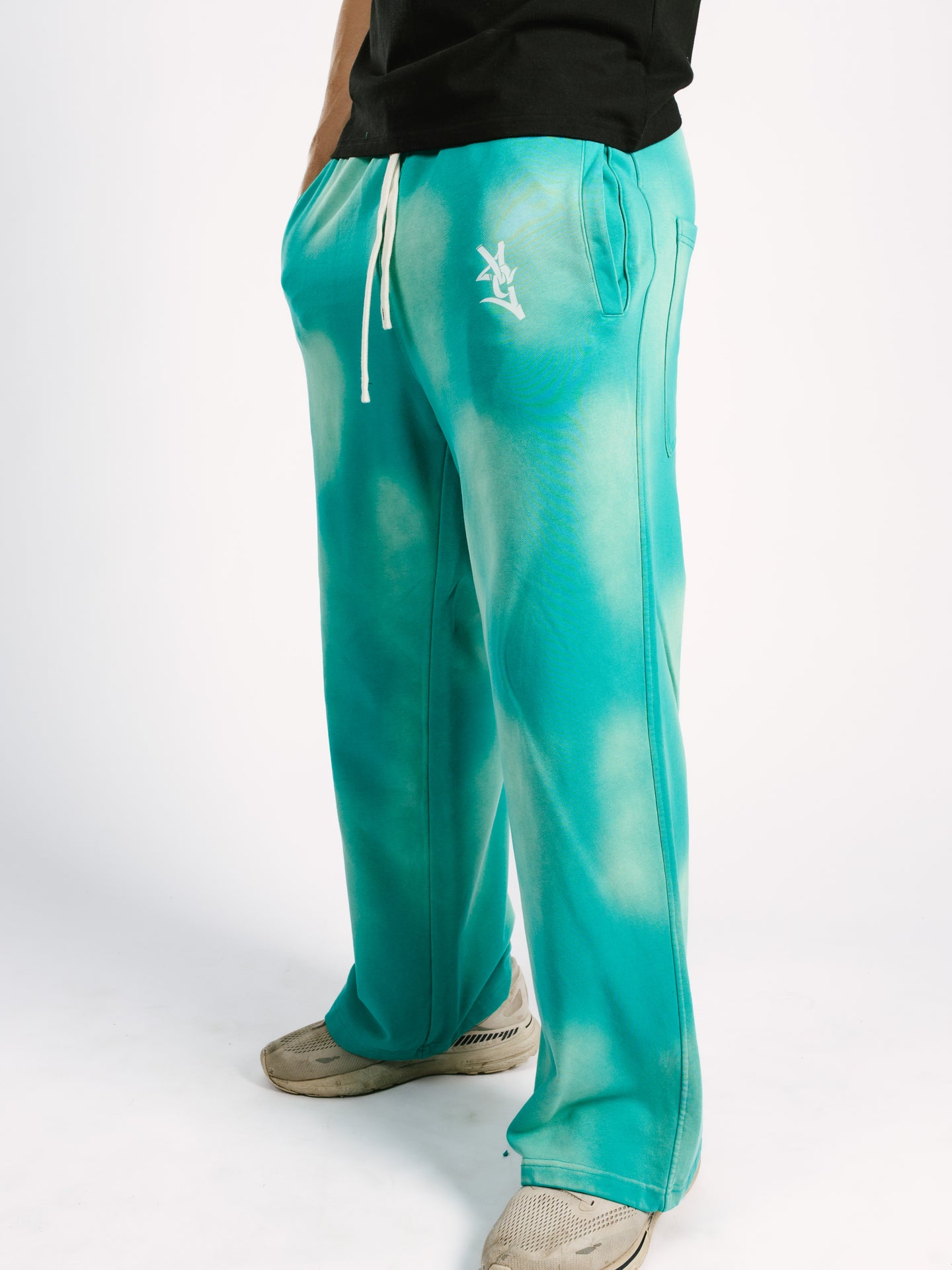 Teal Acid Wash Sweatpants