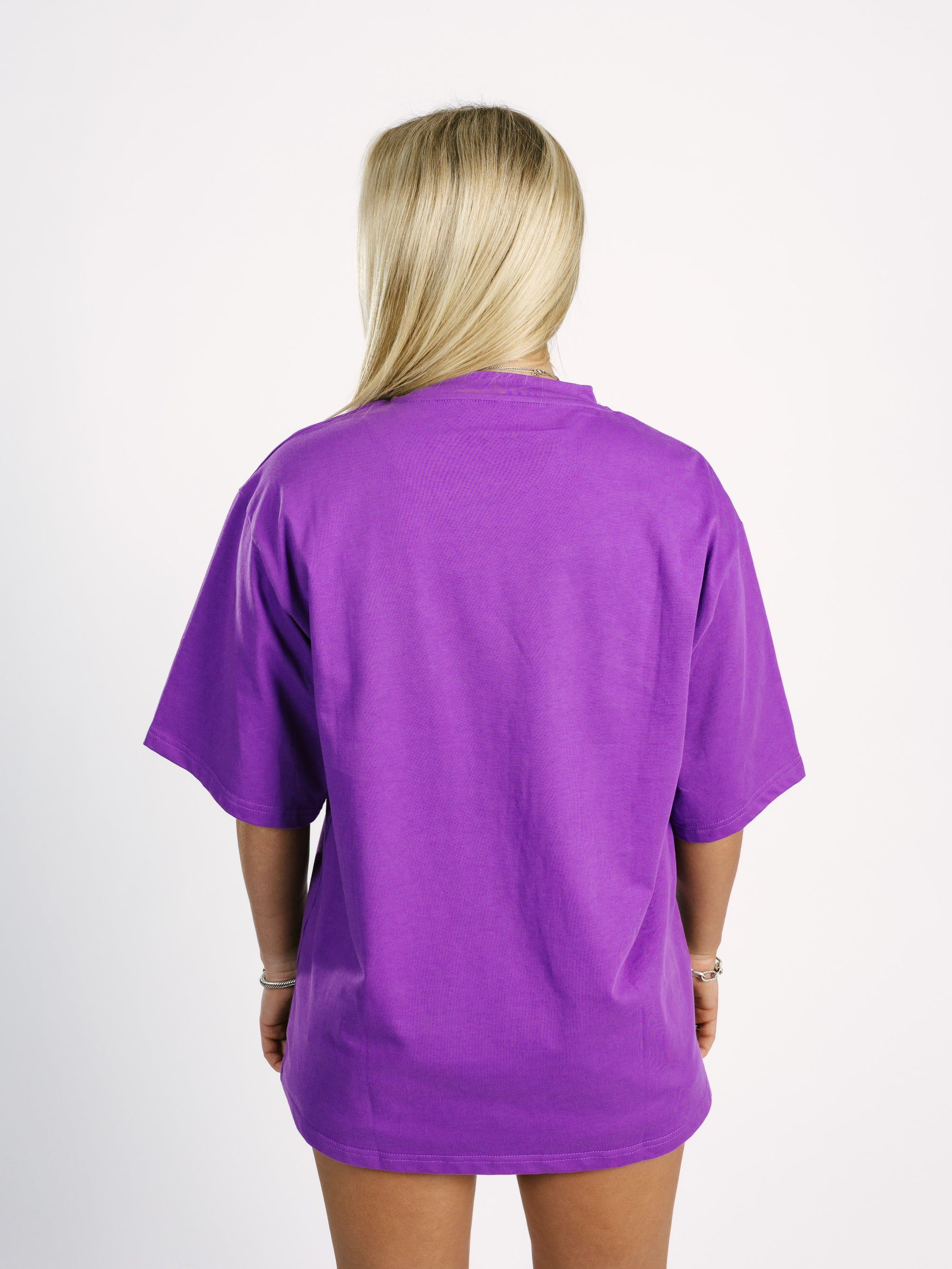 Purple Arena Graffiti Record Acid Wash Boxy Tee