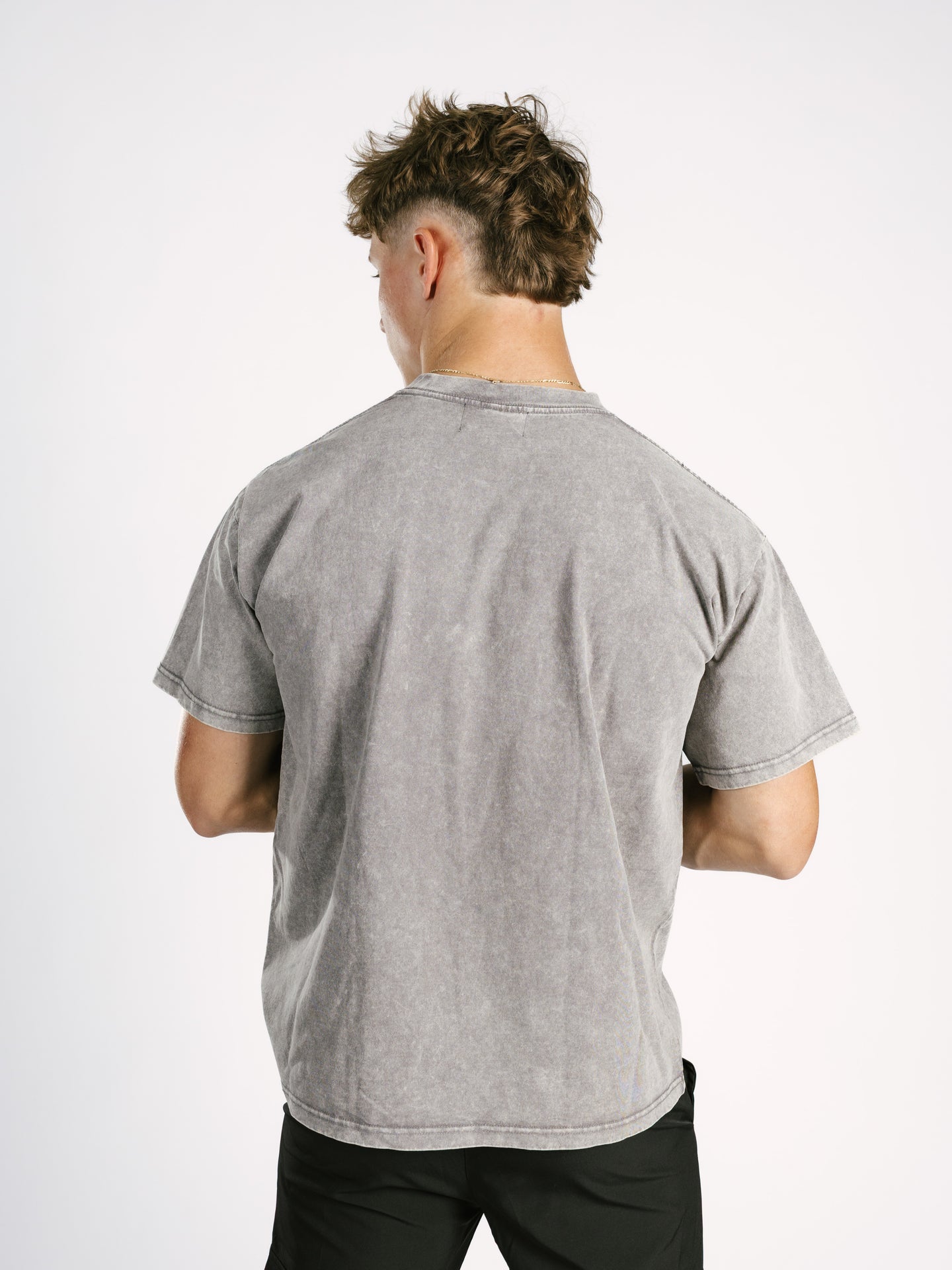 Grey AG Boxing Acid Wash Boxy Tee