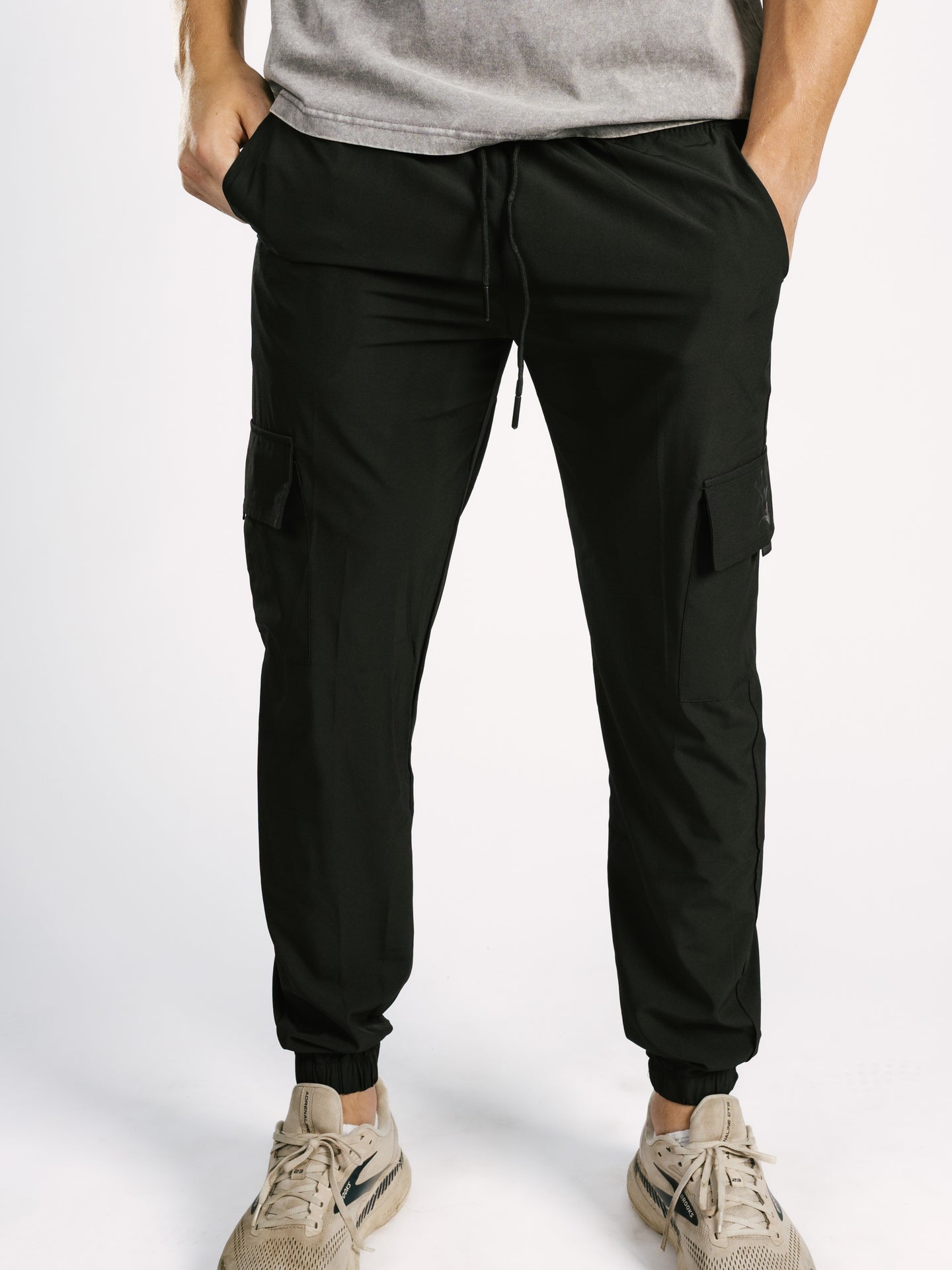 Black Nylon AG Joggers