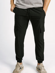 Black Nylon AG Joggers