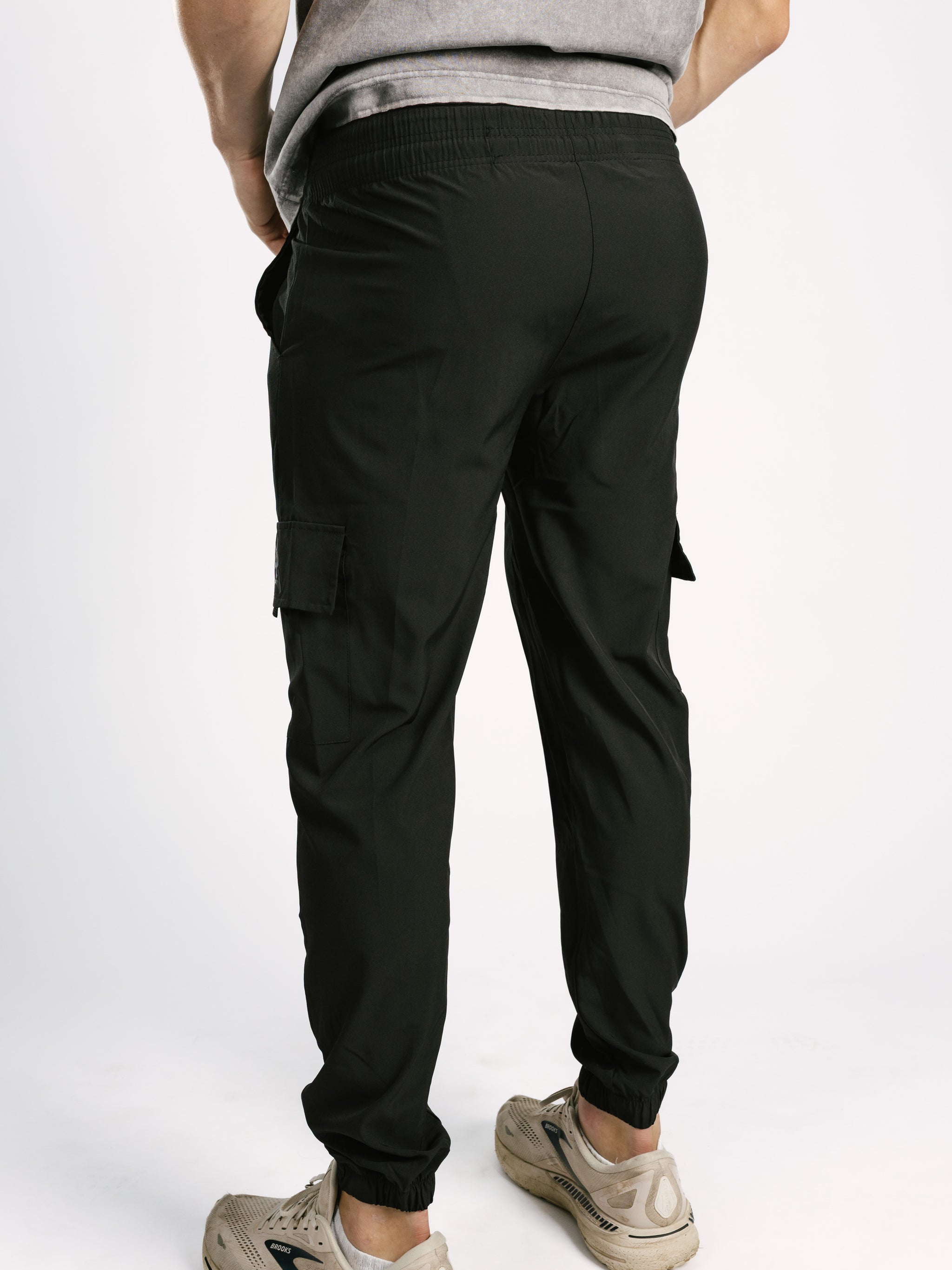 Black Nylon AG Joggers