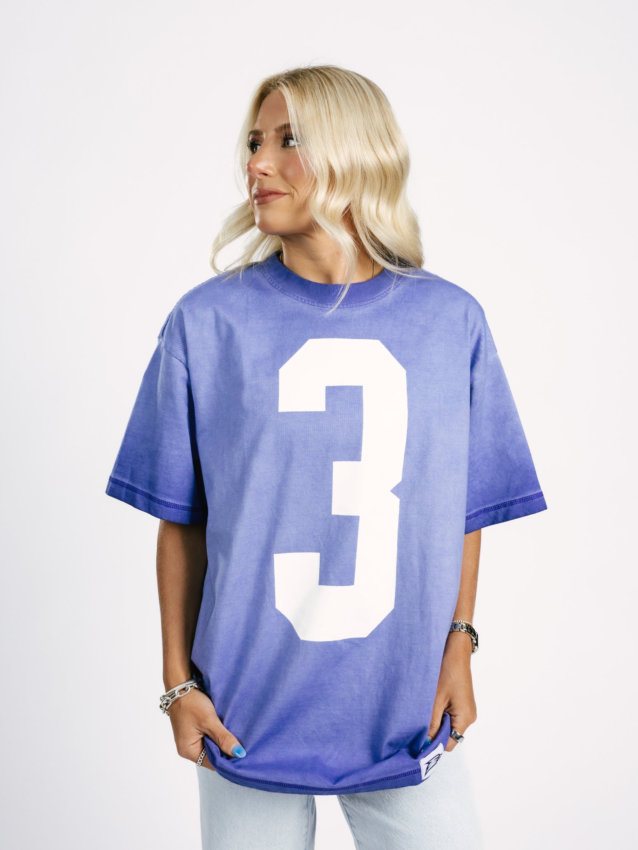 Blue '3' Tee