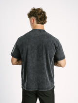 Black Arena Graffiti Record Acid Wash Boxy Tee