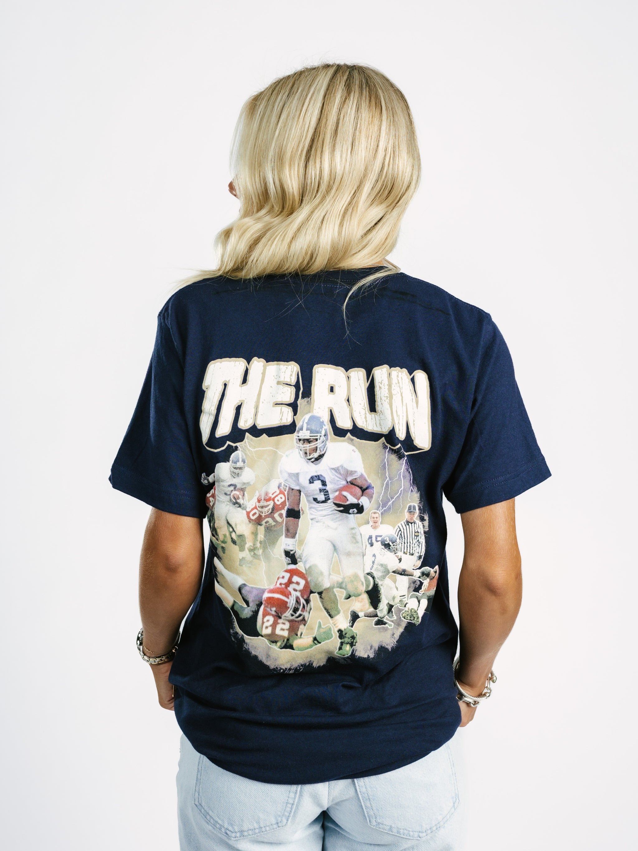 Navy 'The Run' Tee