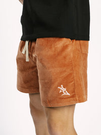 Burnt Orange Corduroy Shorts