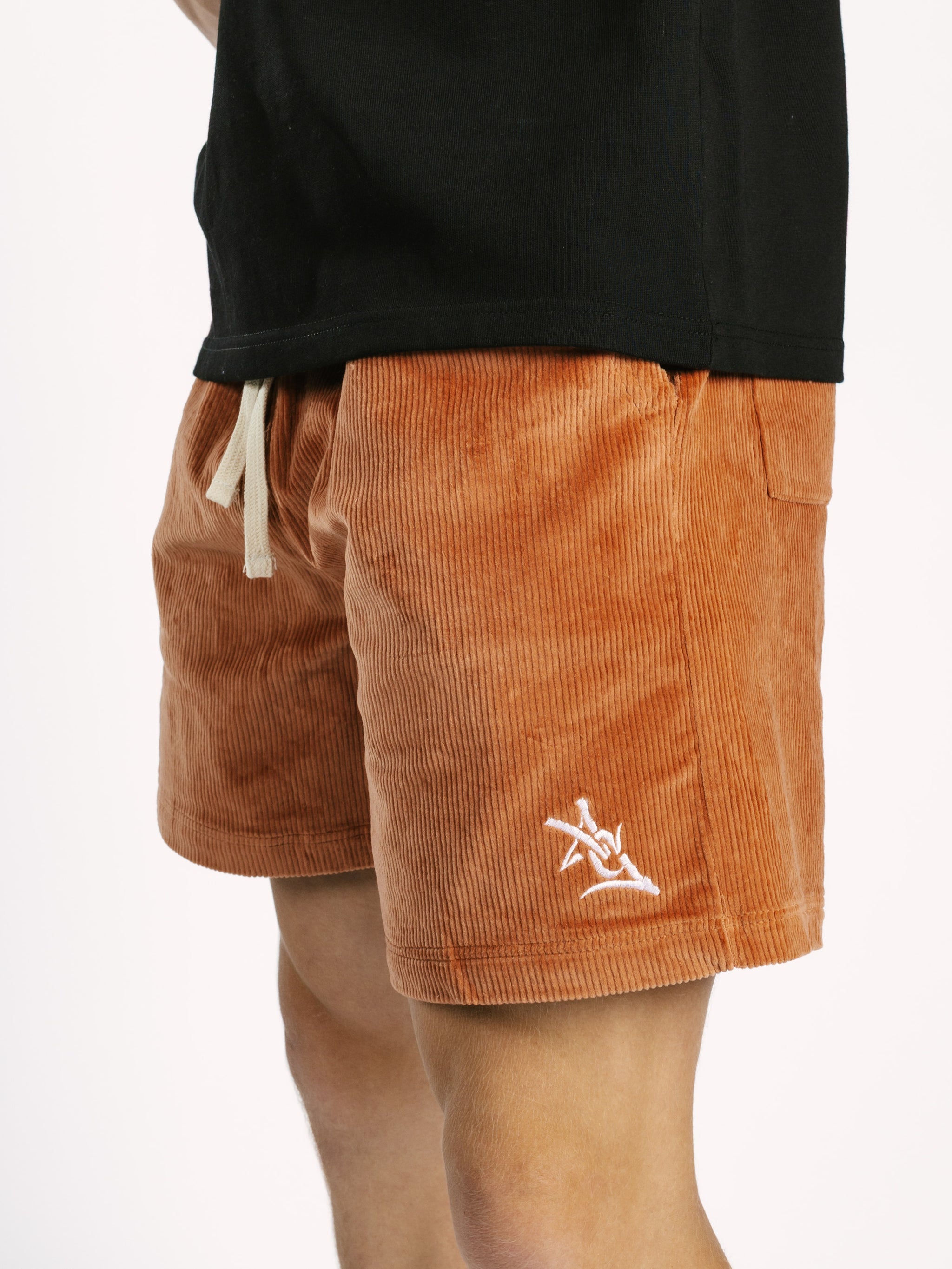 Burnt Orange Corduroy Shorts