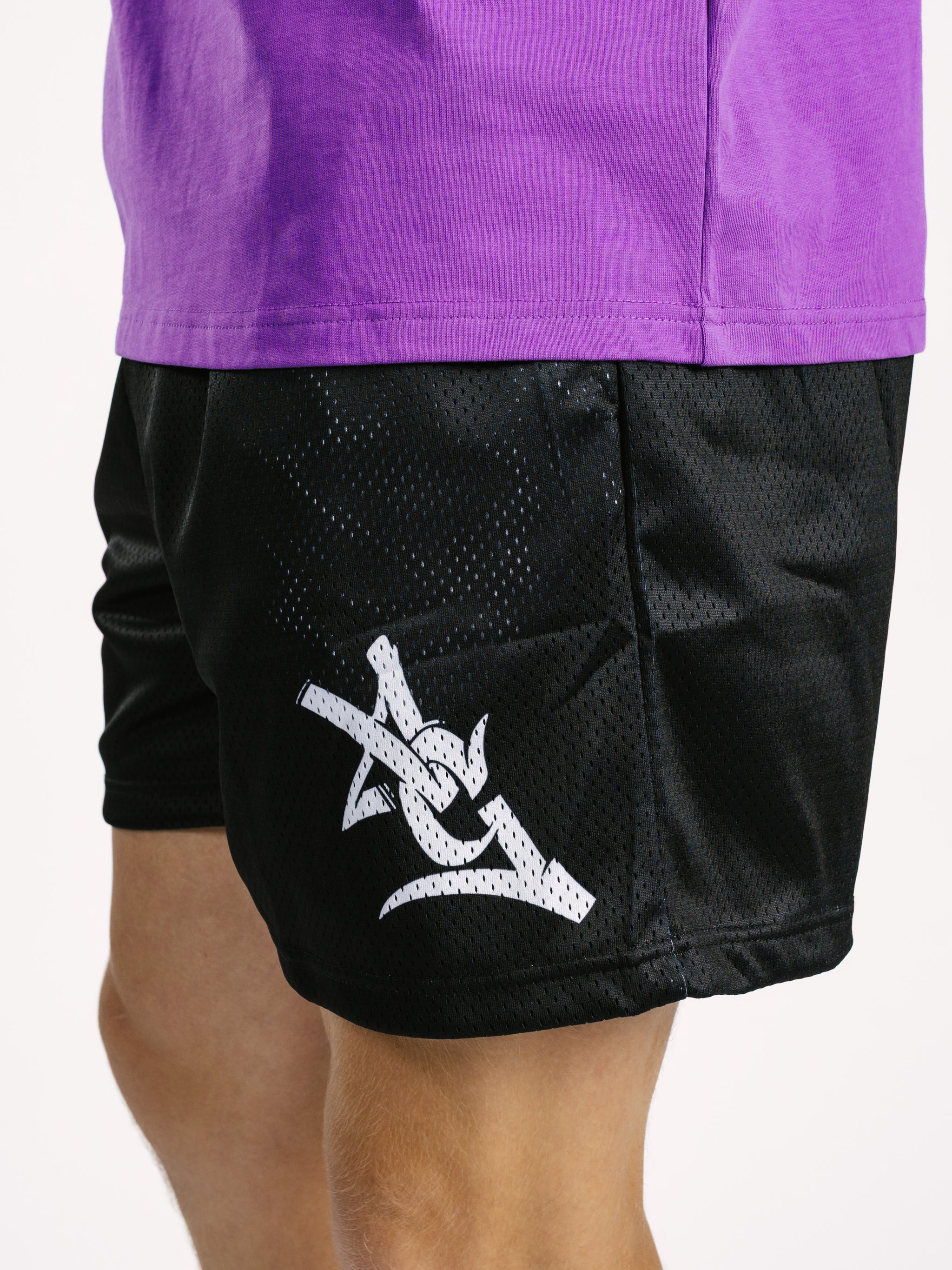 Black AG Graphic Mesh Gym Short