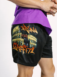 Black AG Graphic Mesh Gym Short