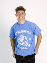 Blue AG Boxing Acid Wash Boxy Tee