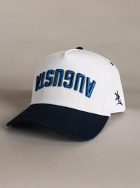 White & Navy Upside Down 'Augusta' Hat
